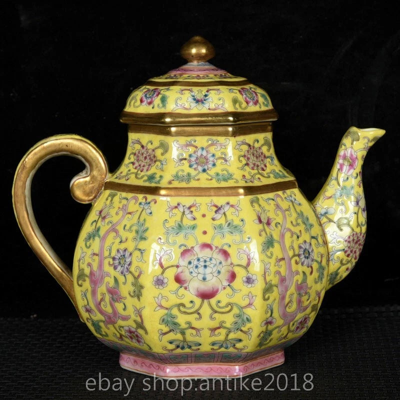 7 " Yongzheng Marked China Colour Enamel Porcelain Gilt Dynasty Flower Teapot | eBay