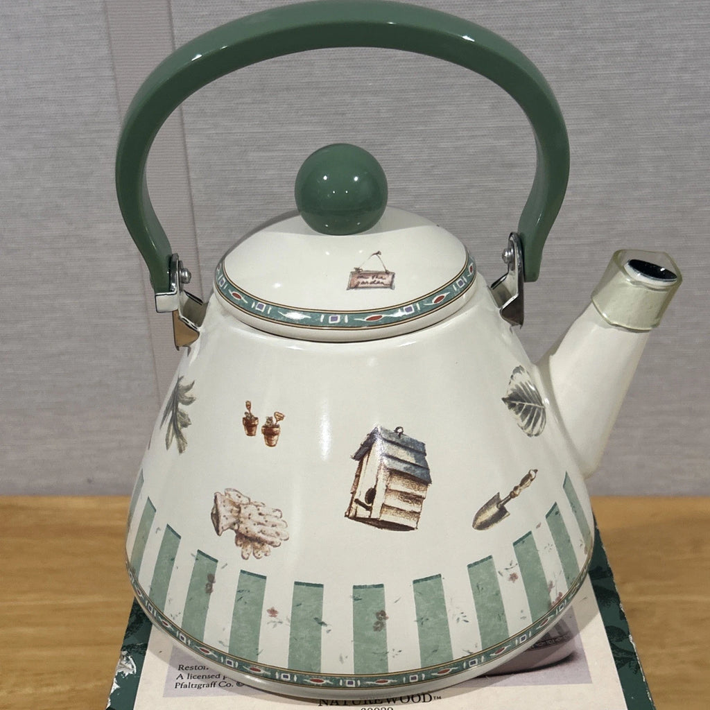 NIB 1997 Pfaltzgraff Naturewood Porcelain Enamel Tea Kettle 2.5 Quart *READ* | eBay