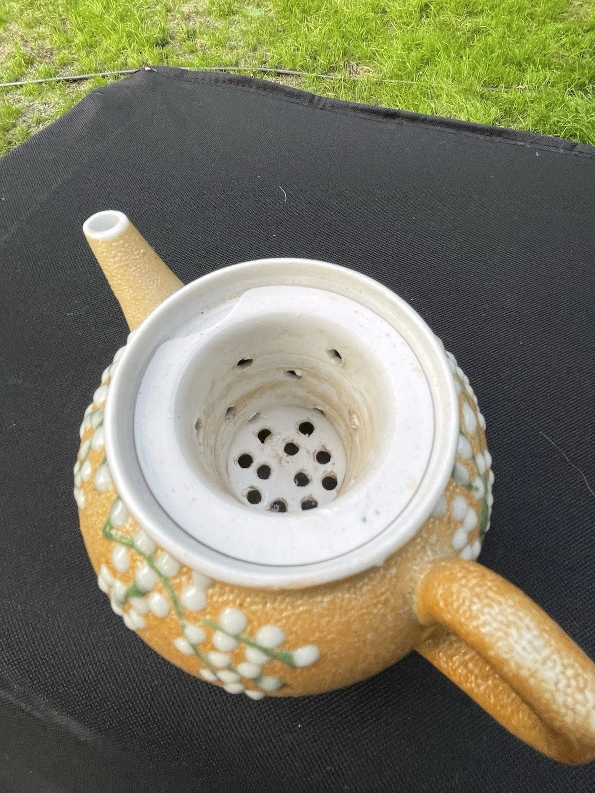 3 Pieces - Vintage Japanese Teapots Orange Peel Enamel Chinoiserie | eBay