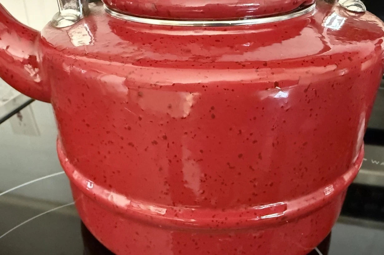 Paula Deen Signature Speckled Dark Burgundy Enamel Tea Kettle Pot Stove Top | eBay