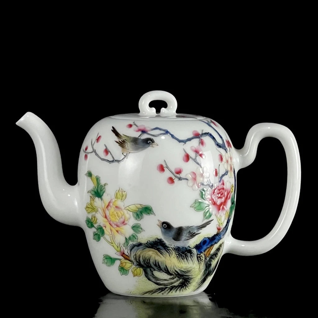 Chinese Enamel Colour Porcelain Hand Painted Exquisite Flowers&Birds Teapot 6423 | eBay