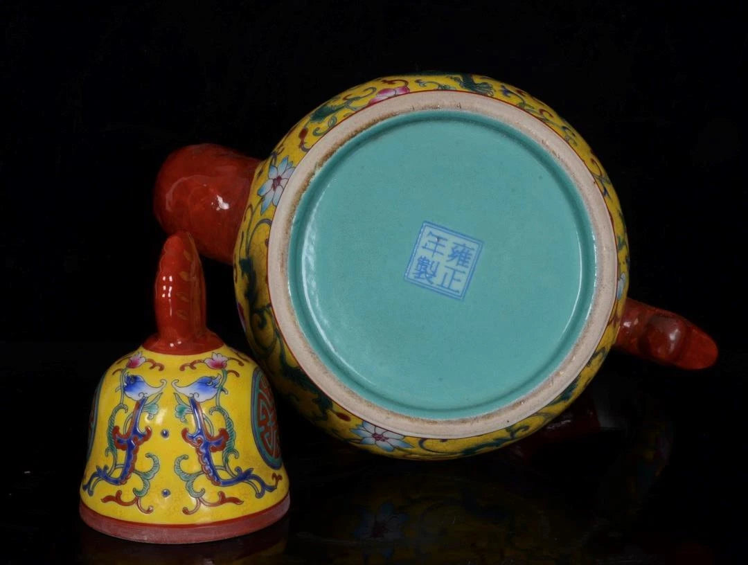 OLD CHINESE COLOUR ENAMEL PORCELAIN TEAPOT YONGZHENG MARKED ST1037 | eBay
