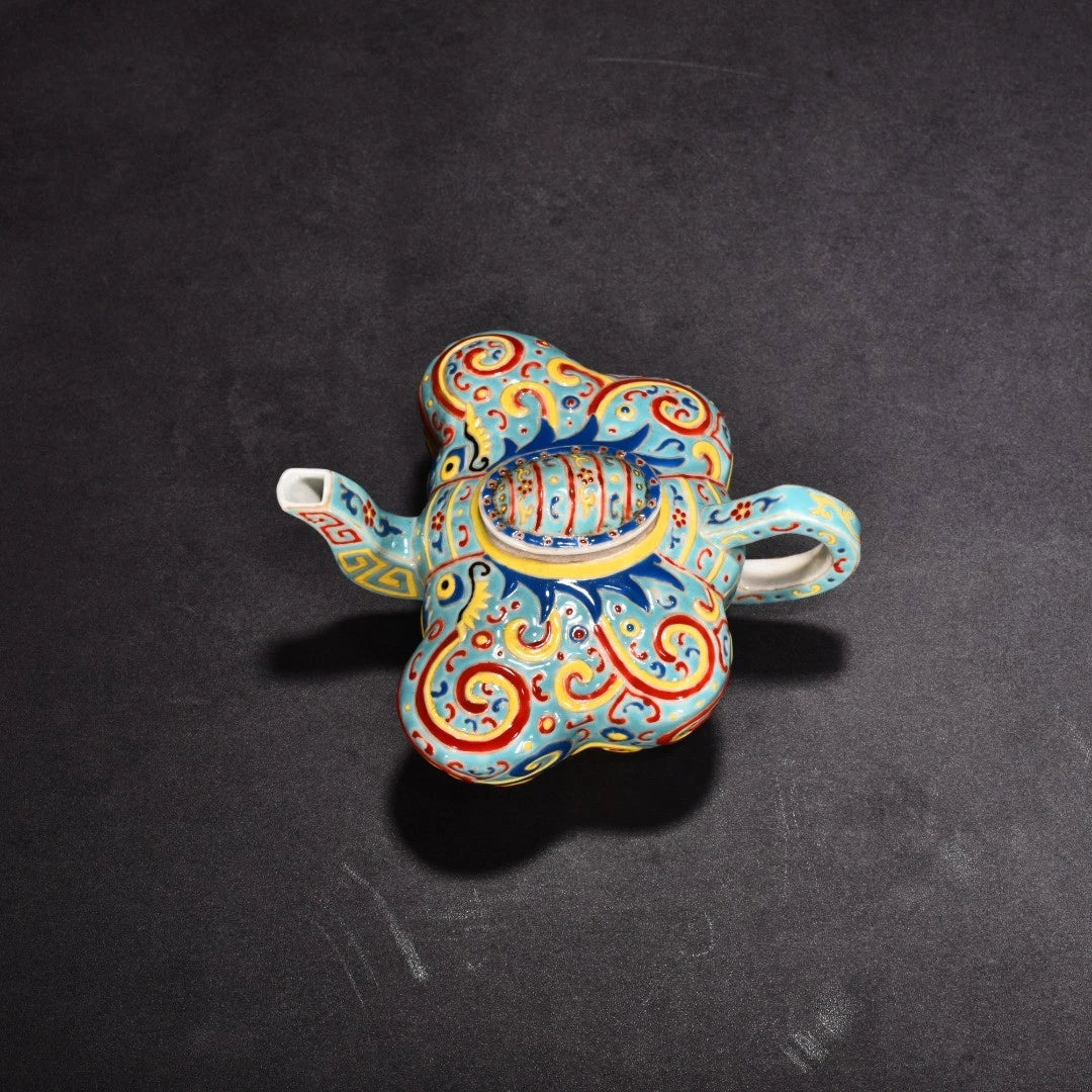 5.7" Old Heritage Qing Qianlong Mark Porcelain Colour Enamels Butterfly Teapot | eBay