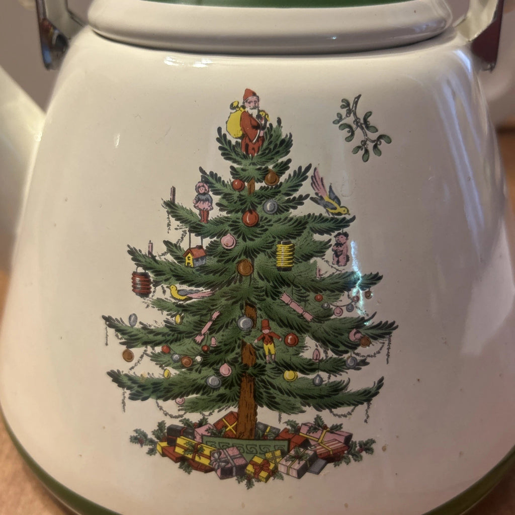 Spode Christmas Tree Tea Kettle Porcelain Enamel On Steel New Old Stock | eBay