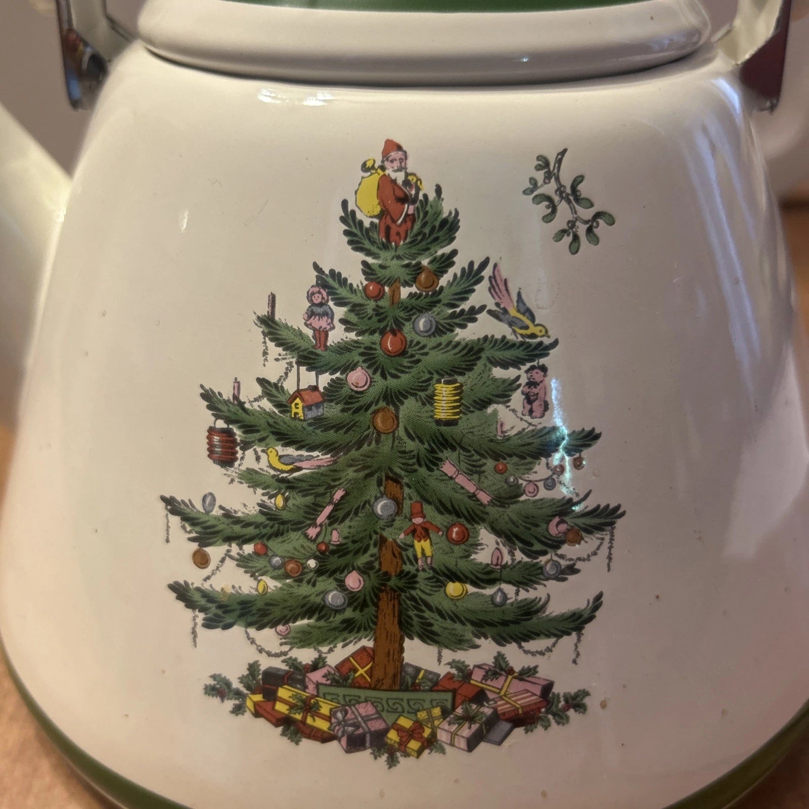 Spode Christmas Tree Tea Kettle Porcelain Enamel On Steel New Old Stock | eBay