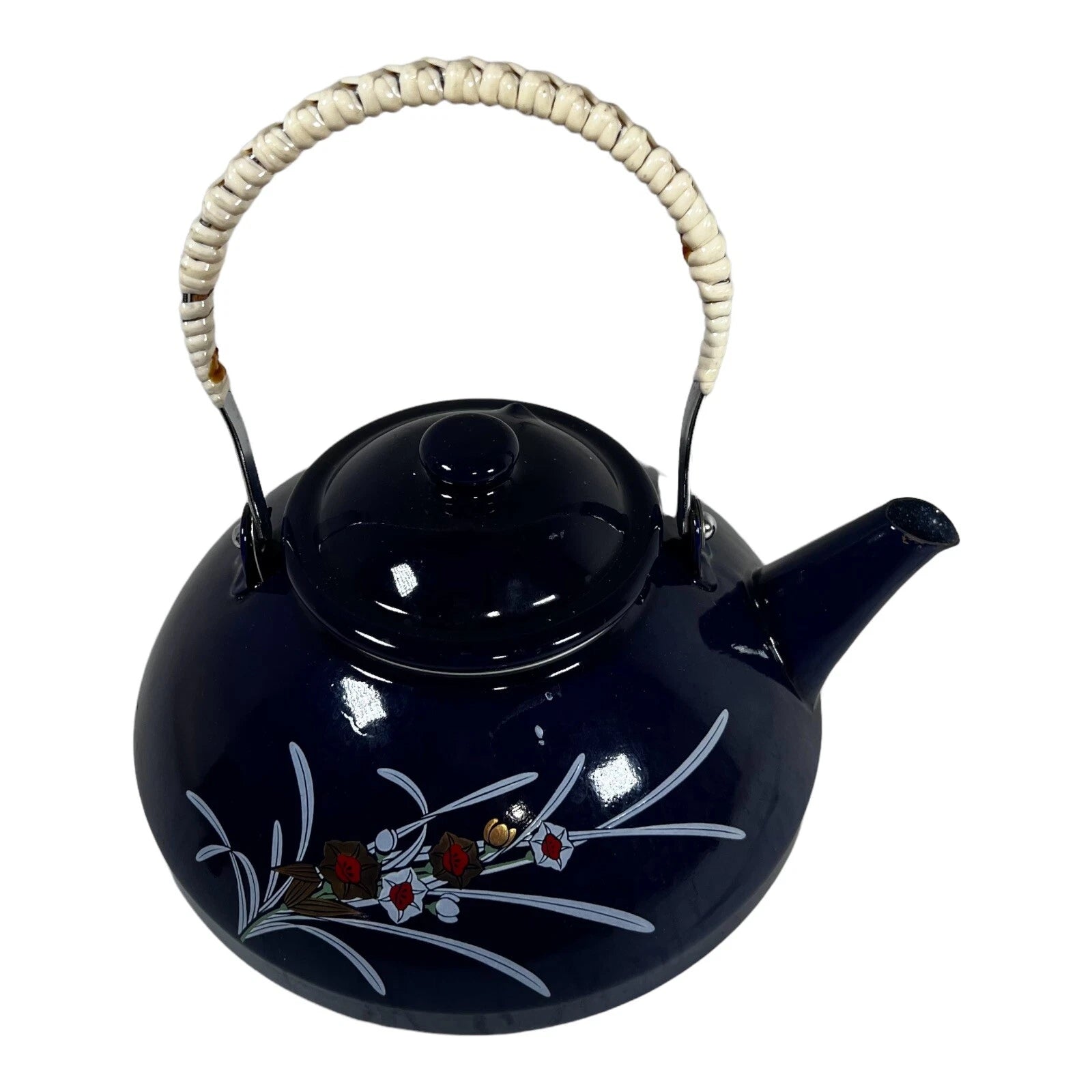 Sanko Ware Japanese Porcelain Enamel Kettle Tea Kikyo Sukashi craft Japan Teapot | eBay