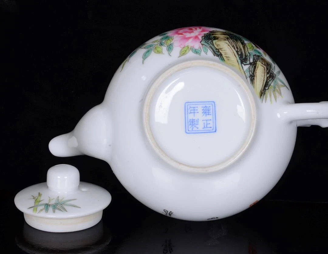 OLD CHINESE COLOUR ENAMEL PORCELAIN TEAPOT YONGZHENG MARKED ST652 | eBay