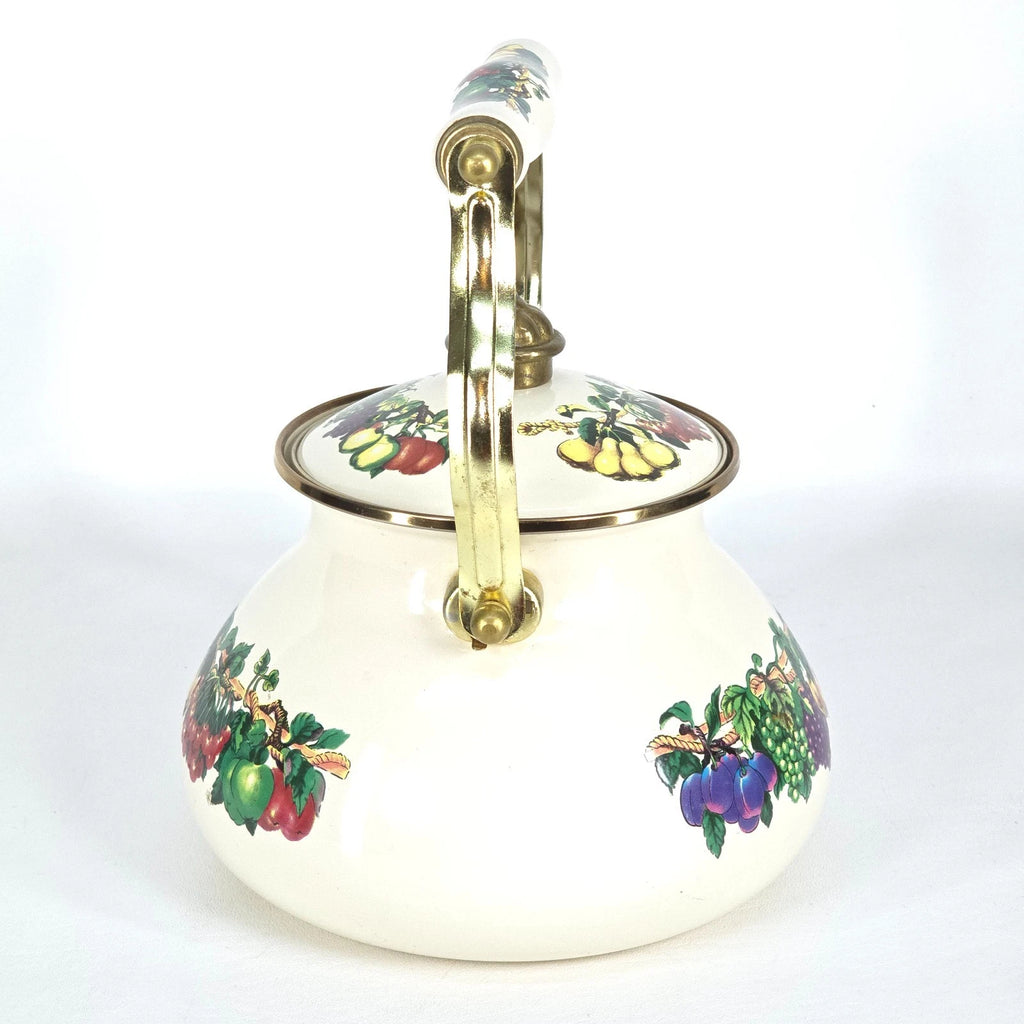 Vintage Metro Enamel Teapot Vitroceramic VHTF Fruit Handle Kitchen Collectible | eBay