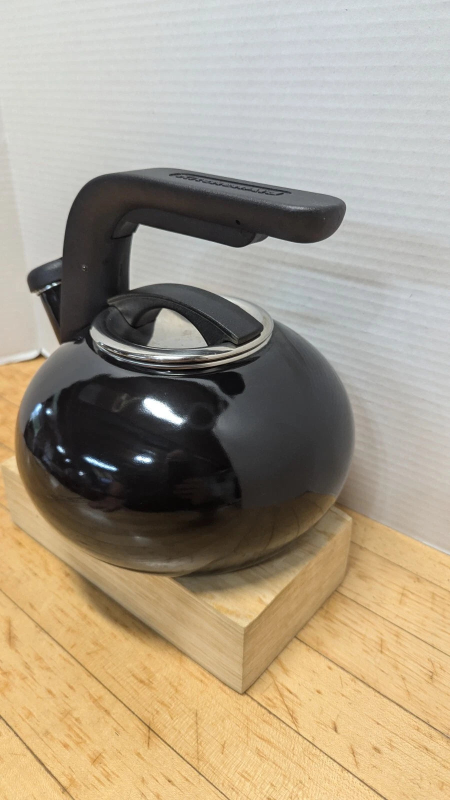 KitchenAid 1.5 Quart Porcelain Enamel Black Whistling Tea kettle | eBay