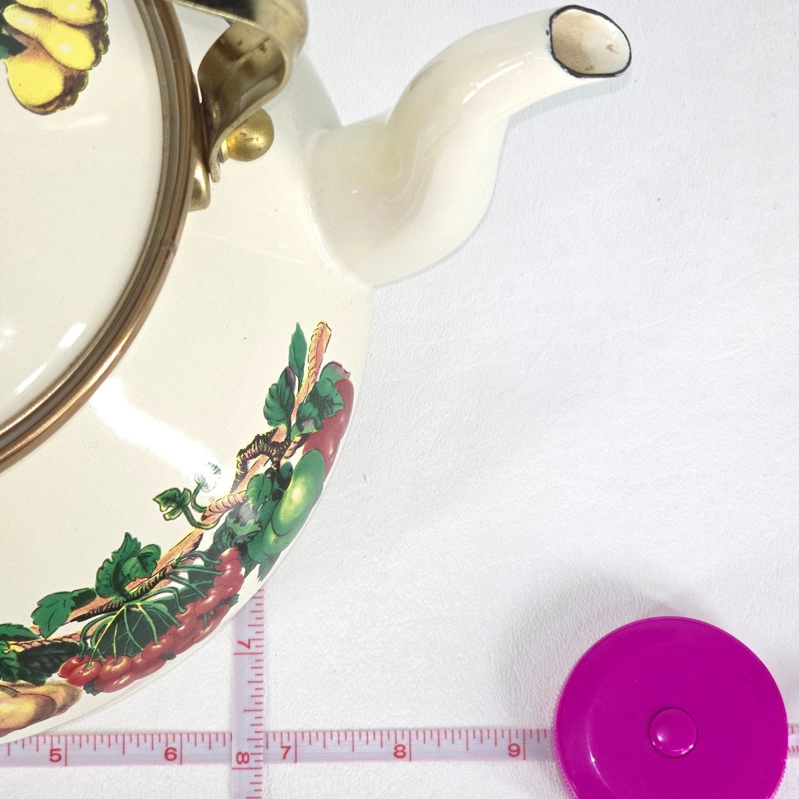 Vintage Metro Enamel Teapot Vitroceramic VHTF Fruit Handle Kitchen Collectible | eBay
