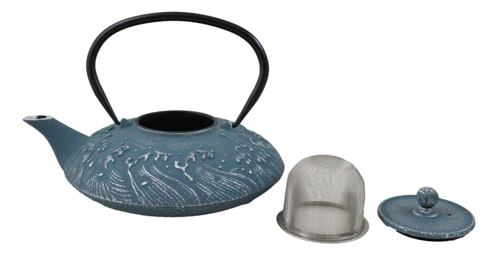 Royal Blue Ocean Sea Waves Cast Iron Tetsubin Teapot With Enamel Liner | eBay