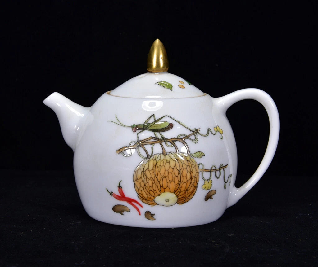 Chinese Enamel Colour Porcelain Hand-paintde Fruit And Vegetable Teapots 27098 | eBay