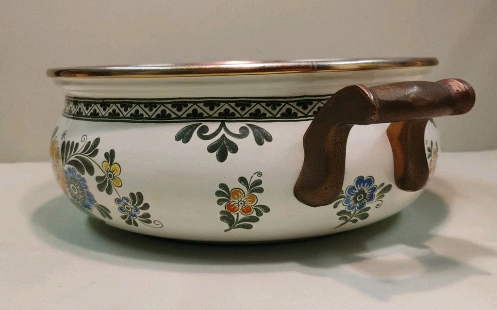 ASTA White Floral Enamelware Old Amsterdam 8.5” Dutch Oven & Teapot PRISTINE!!! | eBay