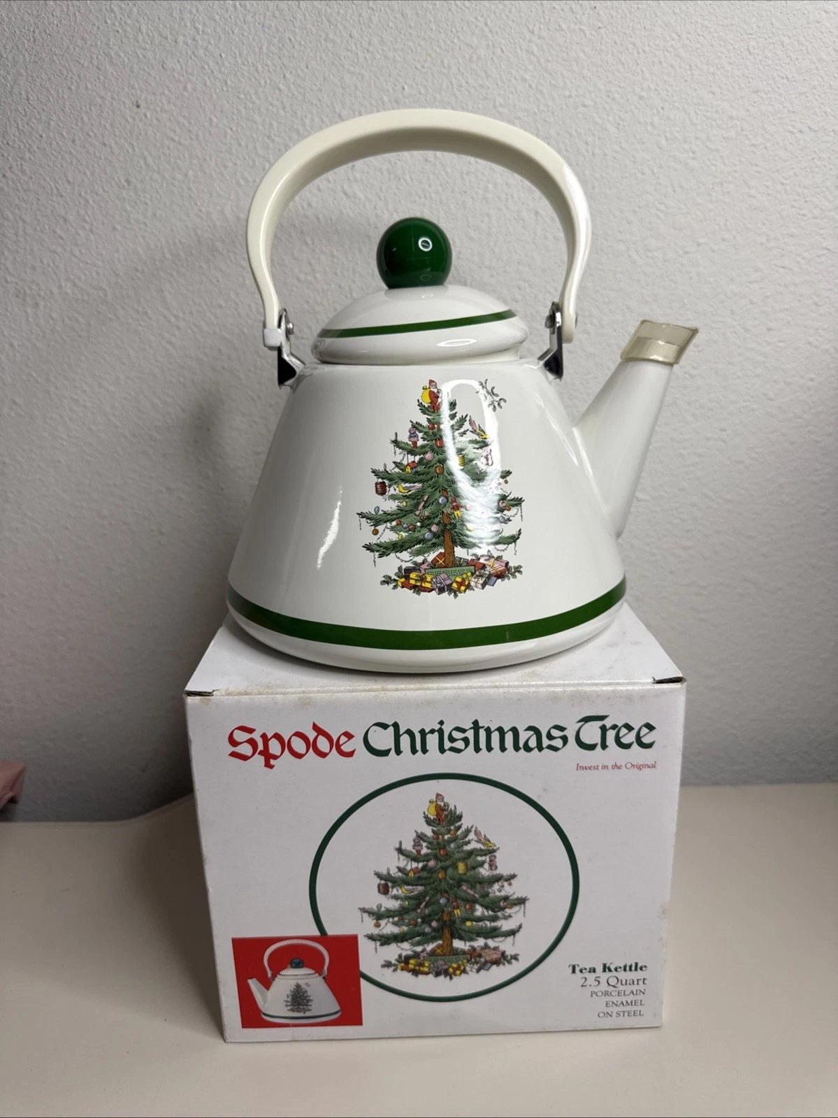 Spode Vintage Christmas Tree Metal Enamel Tea Pot | eBay