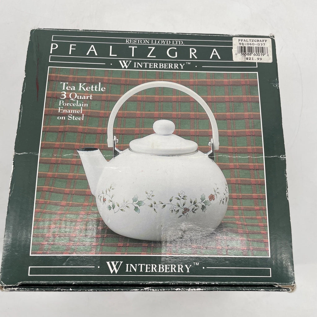 Pfaltzgraff Winterberry White 3-Quart Enamel on Steel Tea Kettle Box porcelain | eBay