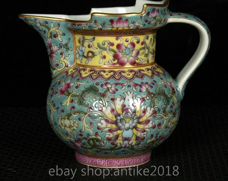 4.8" Old Chinese Yongzheng Marked Colour Enamel Porcelain Flower Mock Teapot Pot | eBay