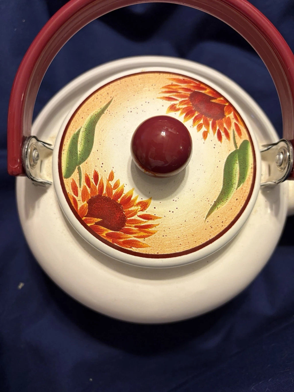 Vintage Enamel 8 Cup Teapot Kettle W/Flower Pattern | eBay