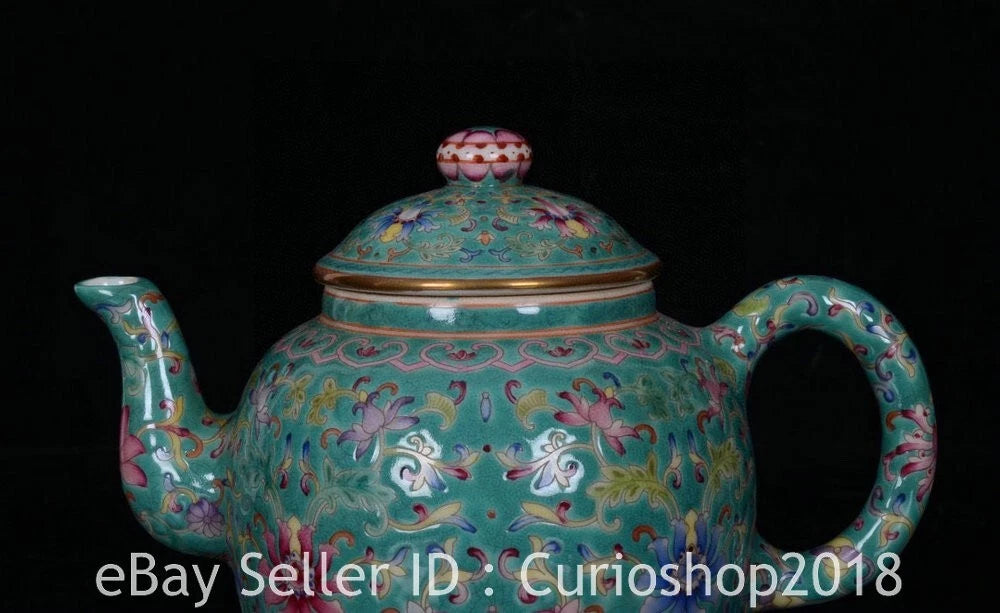6.8" Qing Yongzheng Marked Enamel Colour Porcelain Flower Wine Tea Pot Flagon | eBay