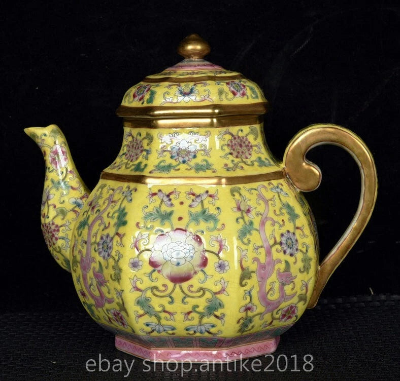 7 " Yongzheng Marked China Colour Enamel Porcelain Gilt Dynasty Flower Teapot | eBay