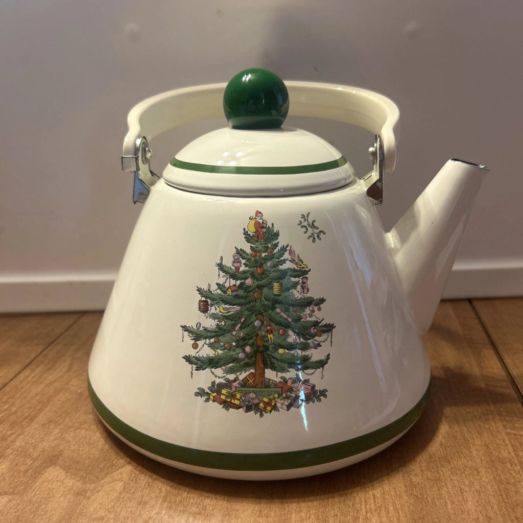 Spode Christmas Tree Tea Kettle Porcelain Enamel On Steel New Old Stock | eBay
