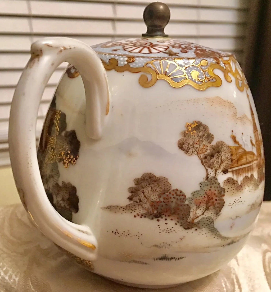Beautiful Chinese Emperor Palace Landscape Dynasty Scene Porcelain Enamel Teapot | eBay