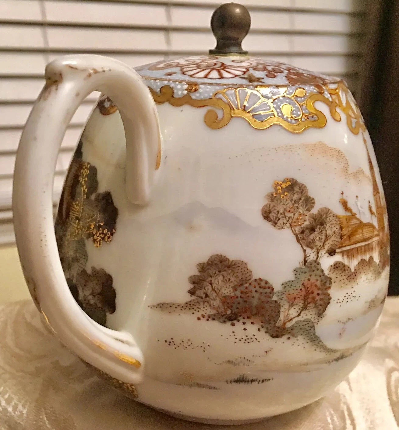Beautiful Chinese Emperor Palace Landscape Dynasty Scene Porcelain Enamel Teapot | eBay