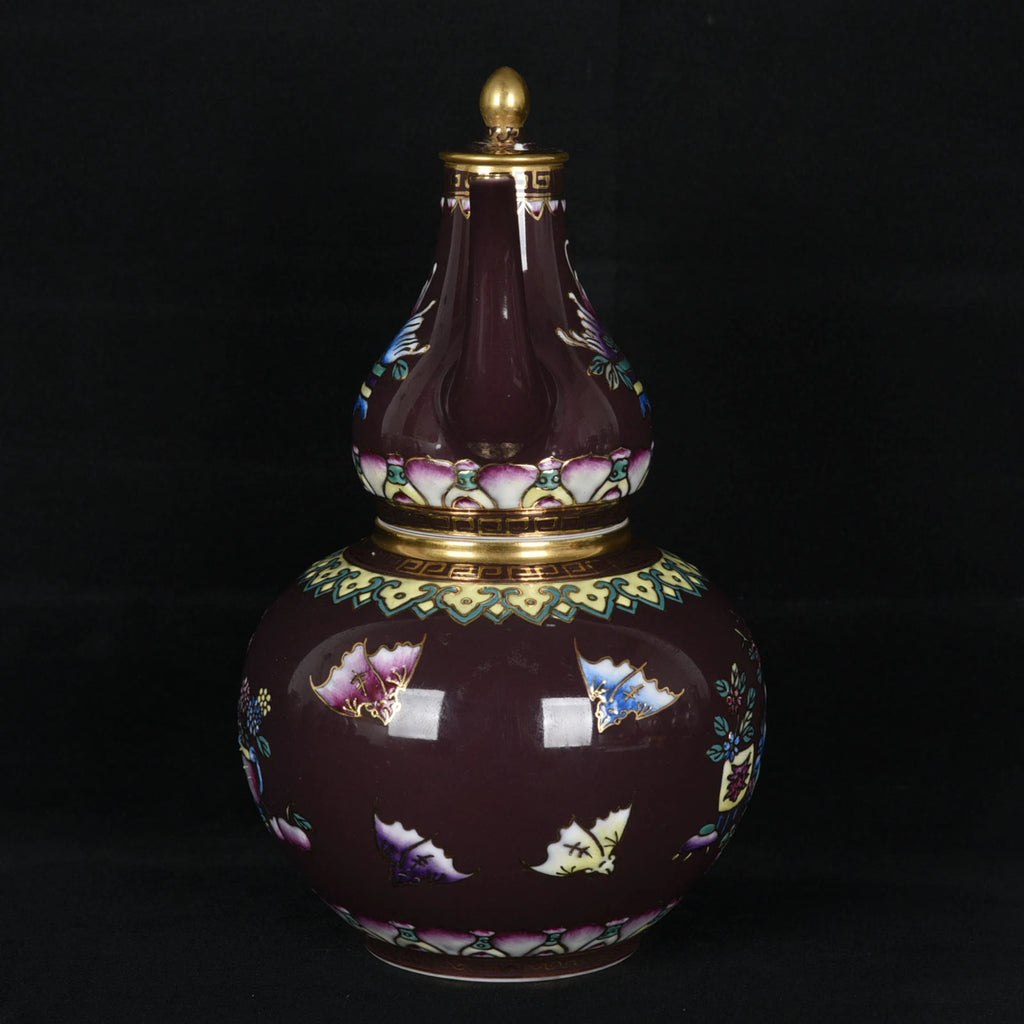 7.5"Antique dynasty Porcelain yongzheng mark colour enamels flowers gourd Teapot | eBay