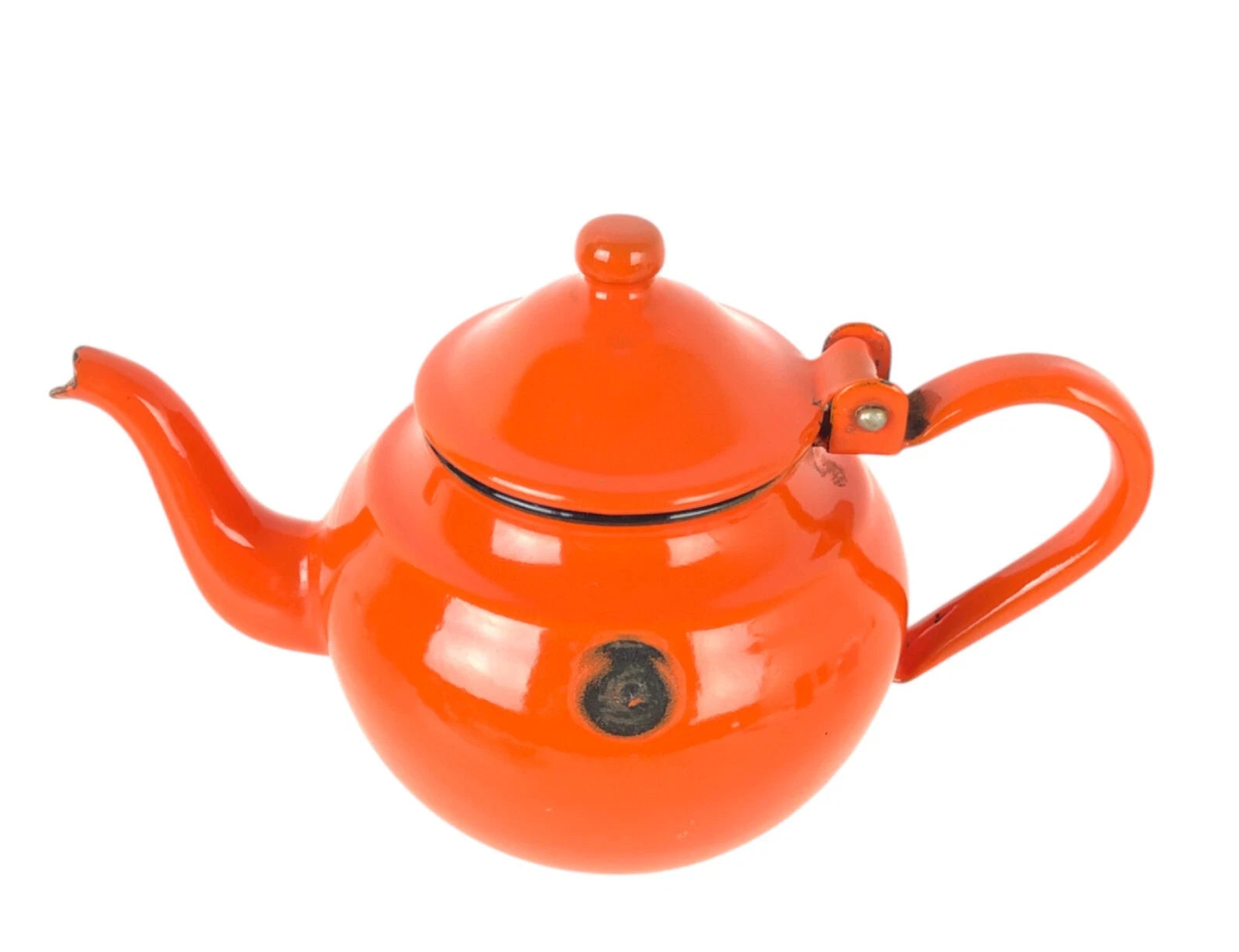 Small Vintage Orange Enamelware Teapot Made in Yugoslavia | eBay
