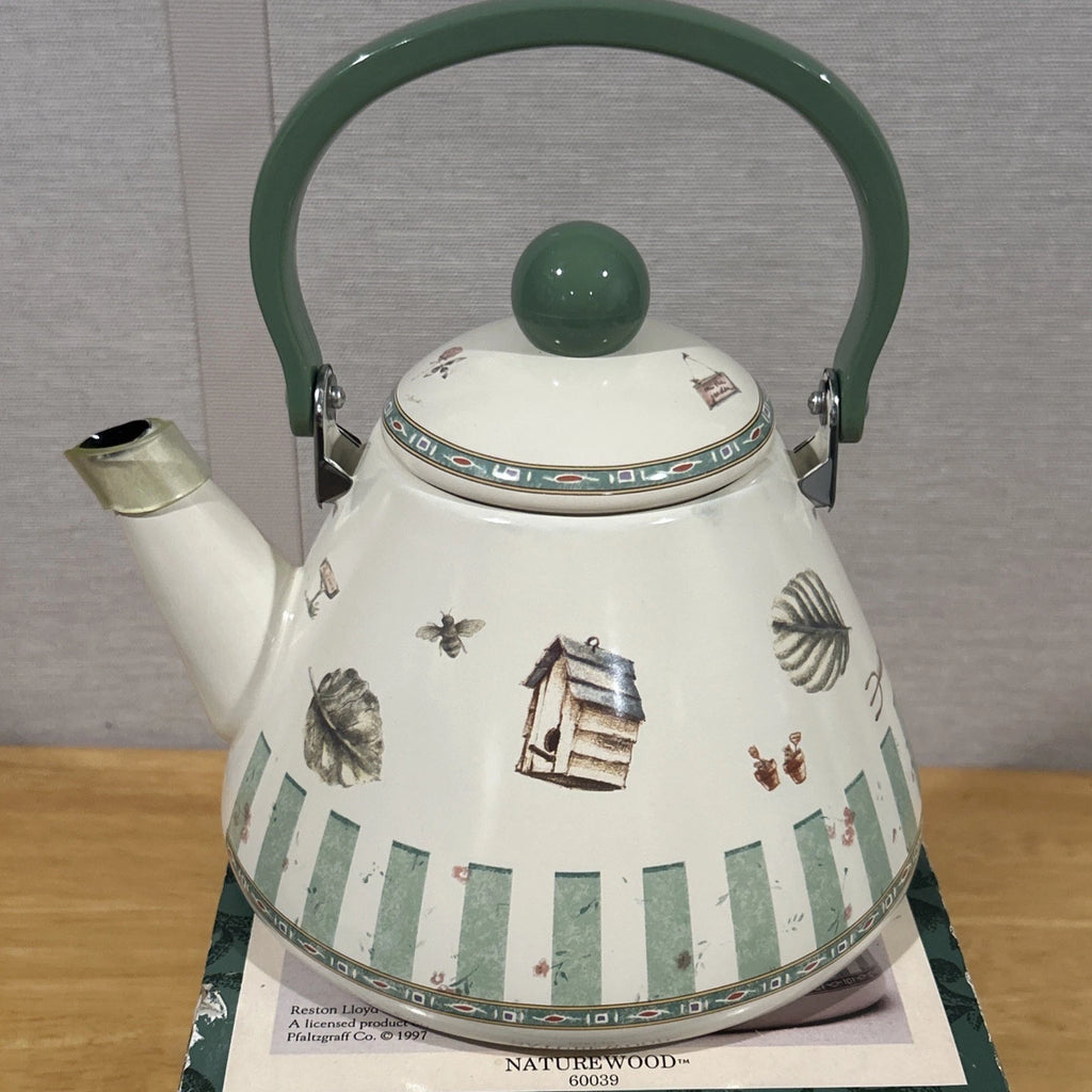 NIB 1997 Pfaltzgraff Naturewood Porcelain Enamel Tea Kettle 2.5 Quart *READ* | eBay