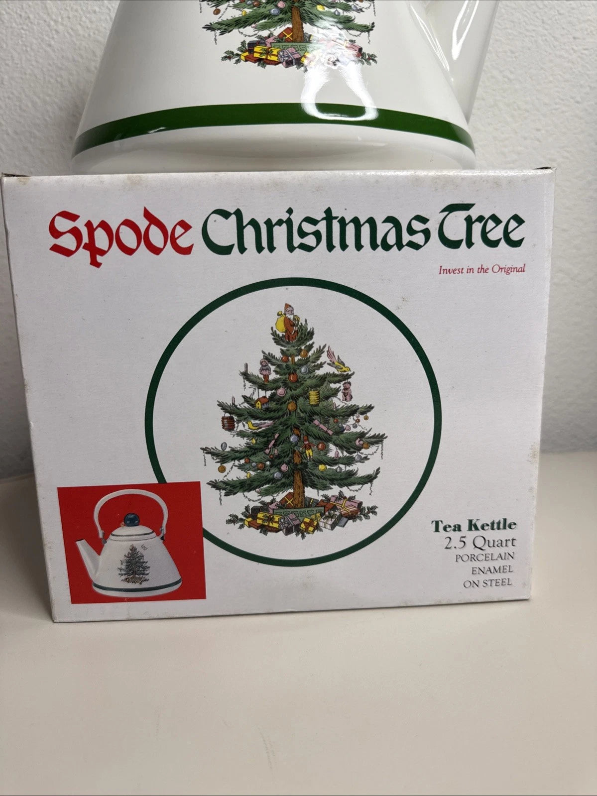 Spode Vintage Christmas Tree Metal Enamel Tea Pot | eBay