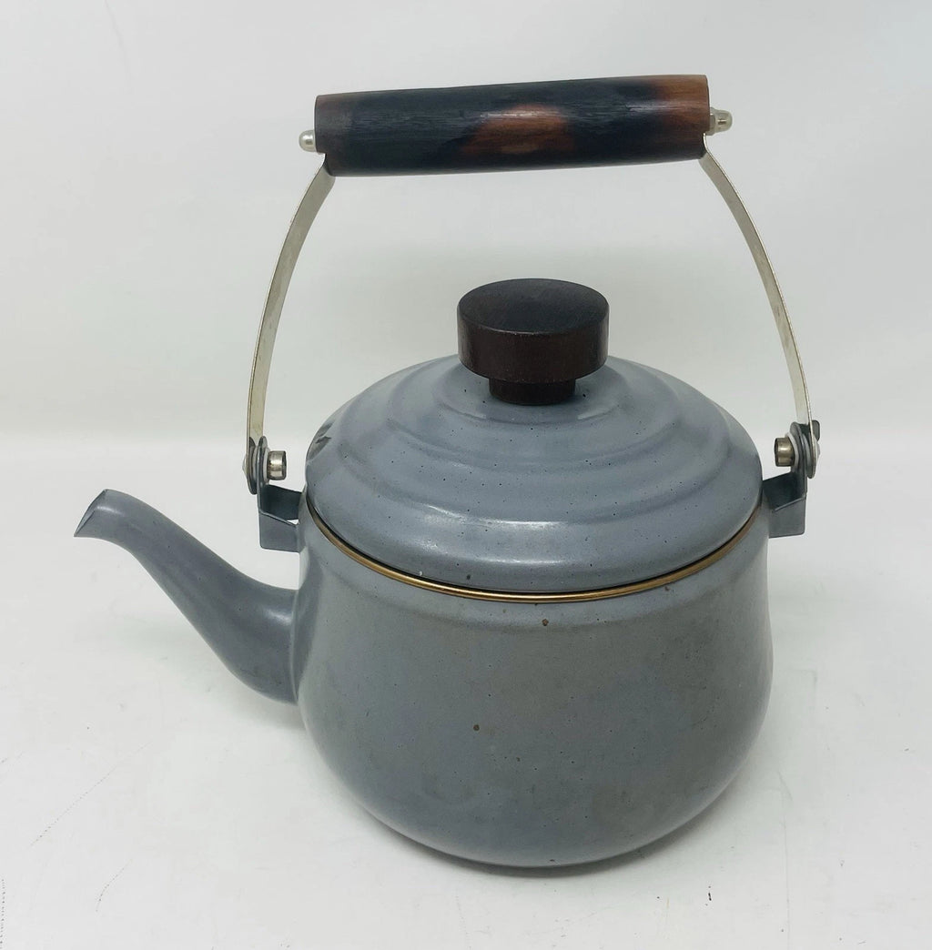 BAREBONES Enamel Teapot Vintage Design Baked Stainless Steel Rim | eBay