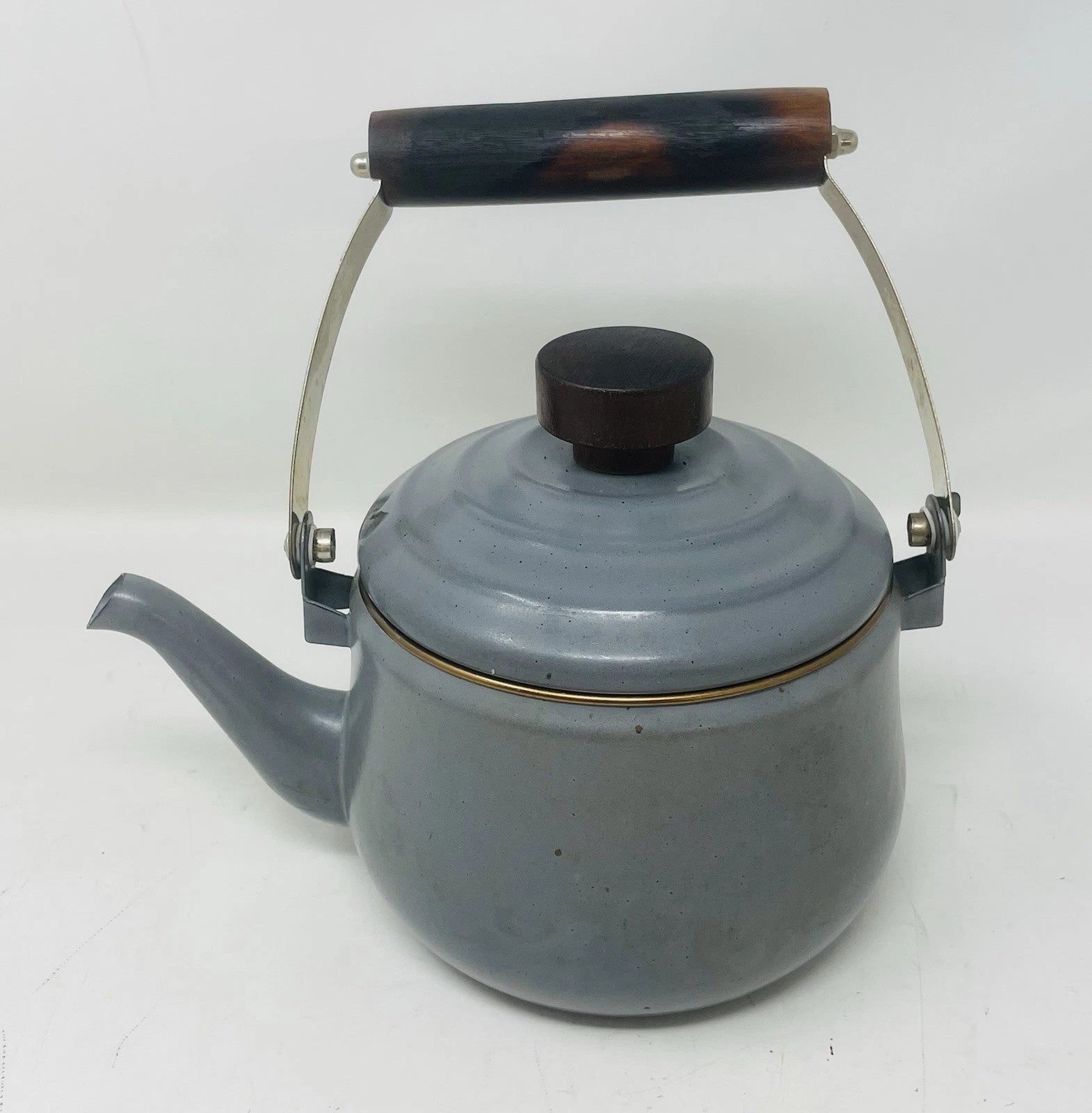 BAREBONES Enamel Teapot Vintage Design Baked Stainless Steel Rim | eBay