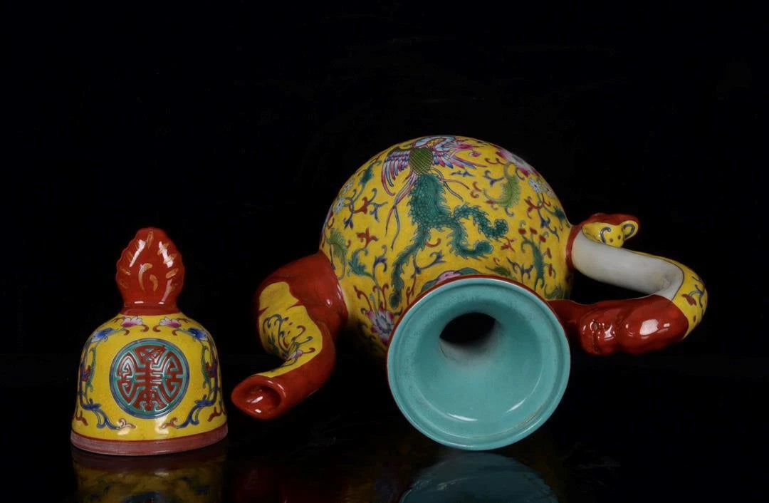 OLD CHINESE COLOUR ENAMEL PORCELAIN TEAPOT YONGZHENG MARKED ST1037 | eBay