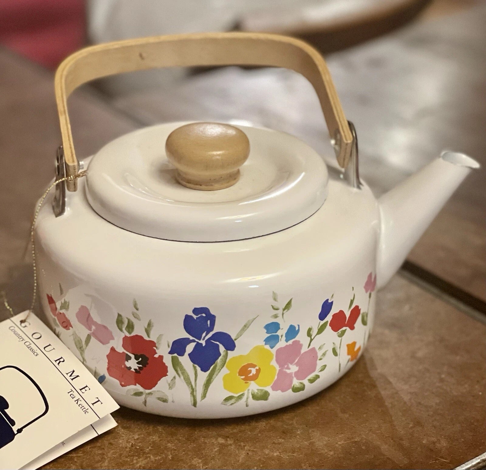 “Flower Garden” Early Spring Enamel Ware Teapot 1985 Gailstyn Sutton Made Taiwan | eBay