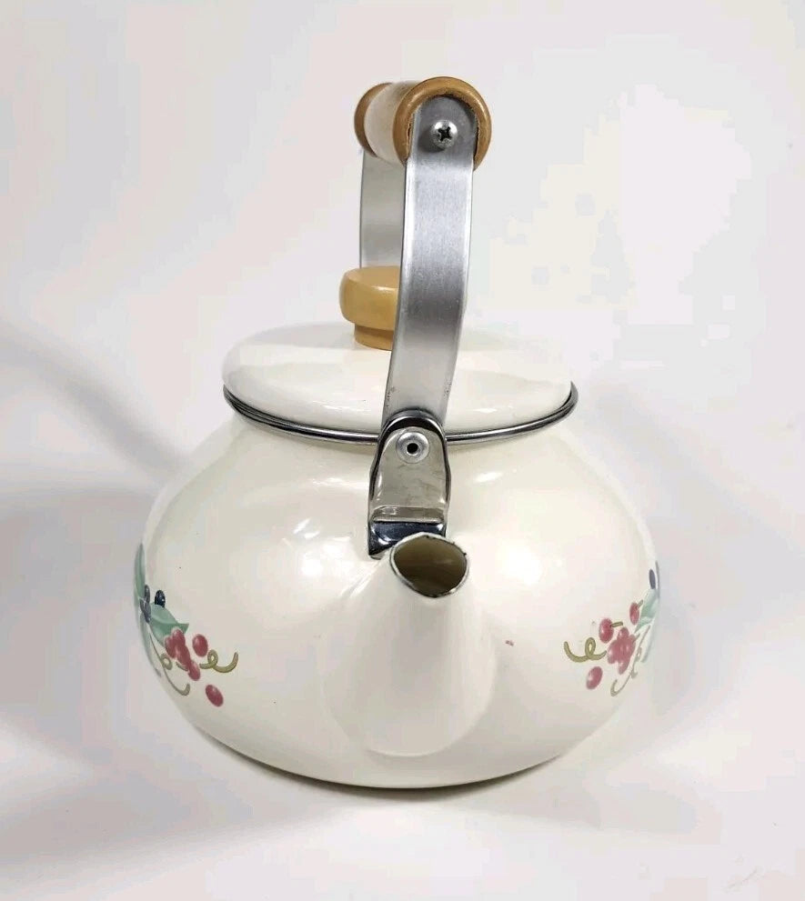 Corning Coordinates By Lincoware Porcelain Enamel Steel Teapot Vintage Decorated | eBay