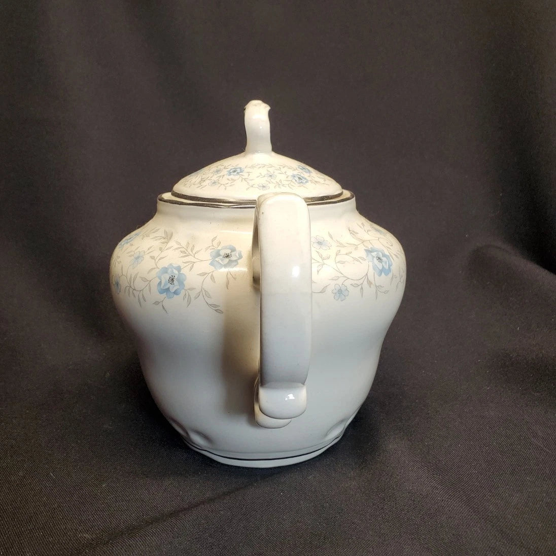 Nueva San Ysidro Porcelain Tea Pot w/ Floral plant elements & Silver Enamel | eBay