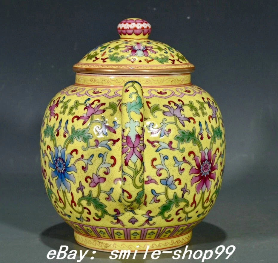 6.6'' Old Yongzheng Enamel Colour Porcelain Gilt Flower Pattern Teapot Teakettle | eBay