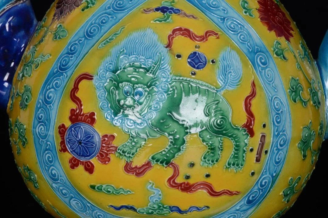 OLD CHINESE COLOUR ENAMEL PORCELAIN TEAPOT YONGLE MARKED ST1169 | eBay