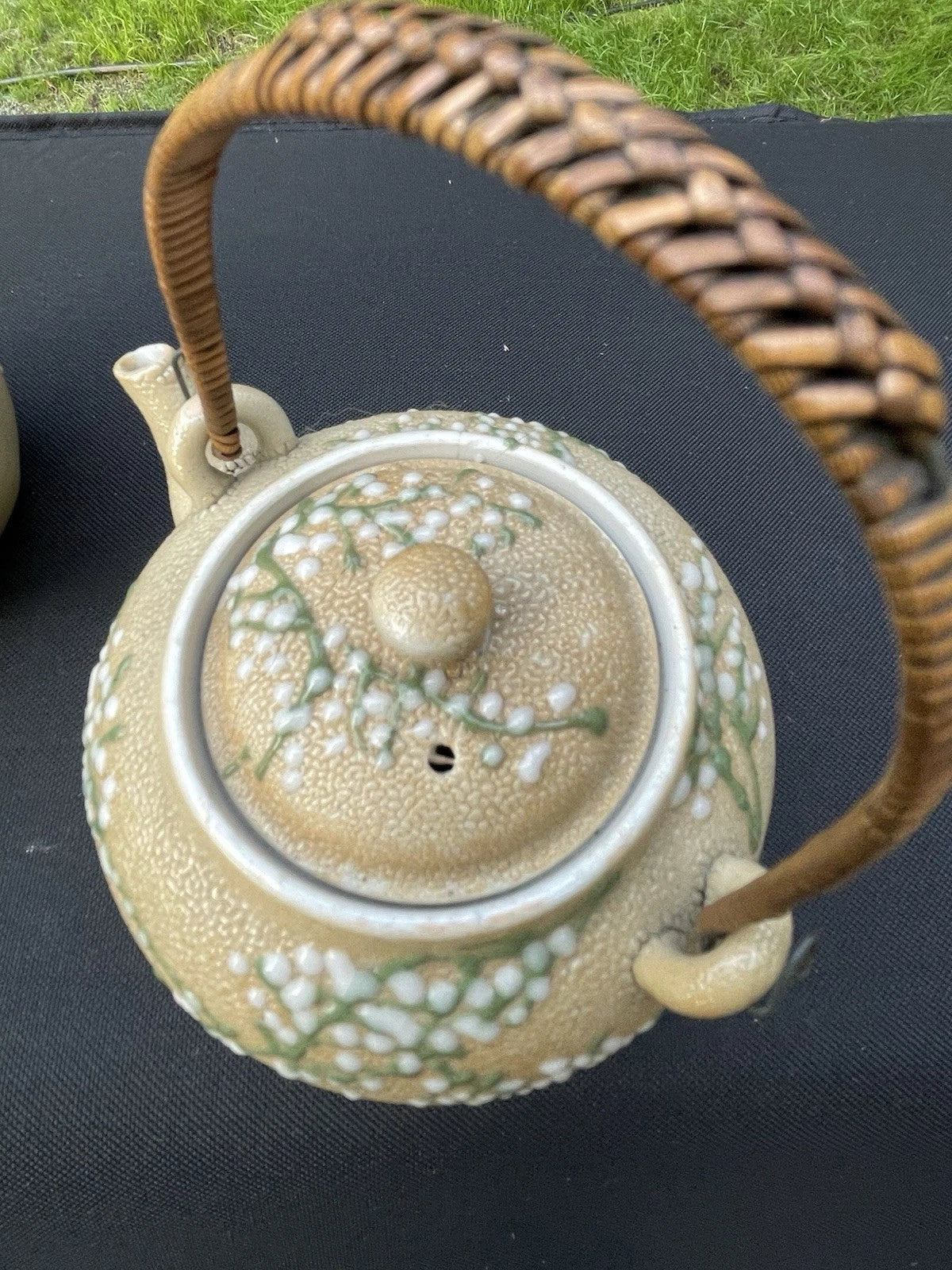 3 Pieces - Vintage Japanese Teapots Orange Peel Enamel Chinoiserie | eBay