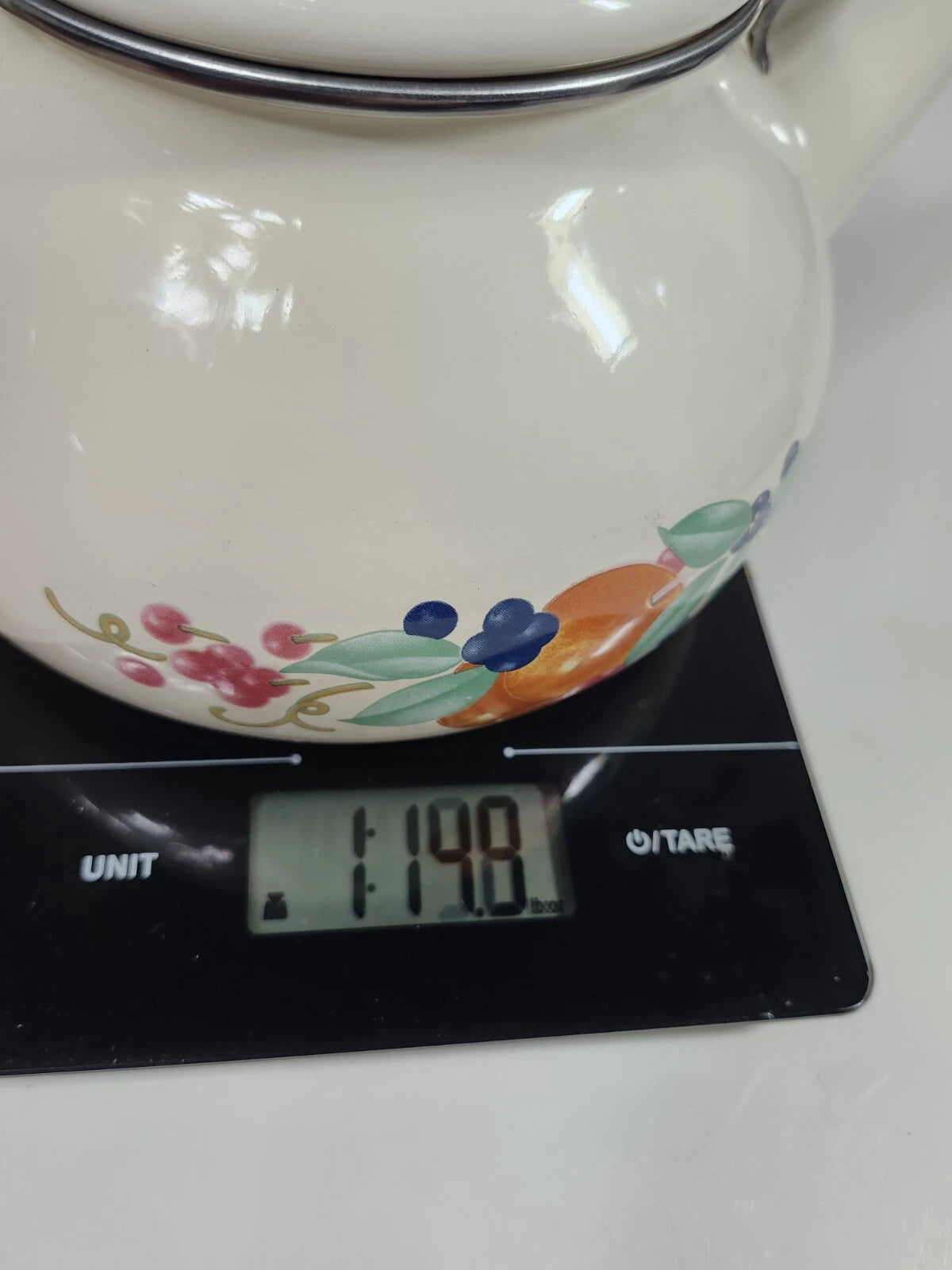 Corning Coordinates By Lincoware Porcelain Enamel Steel Teapot Vintage Decorated | eBay