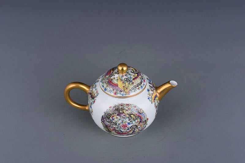5.3" Old dynasty Porcelain yongzheng mark colour enamels Butterfly Flower Teapot | eBay