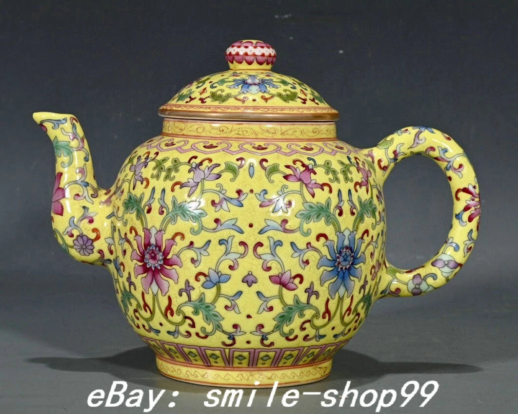 6.6'' Old Yongzheng Enamel Colour Porcelain Gilt Flower Pattern Teapot Teakettle | eBay