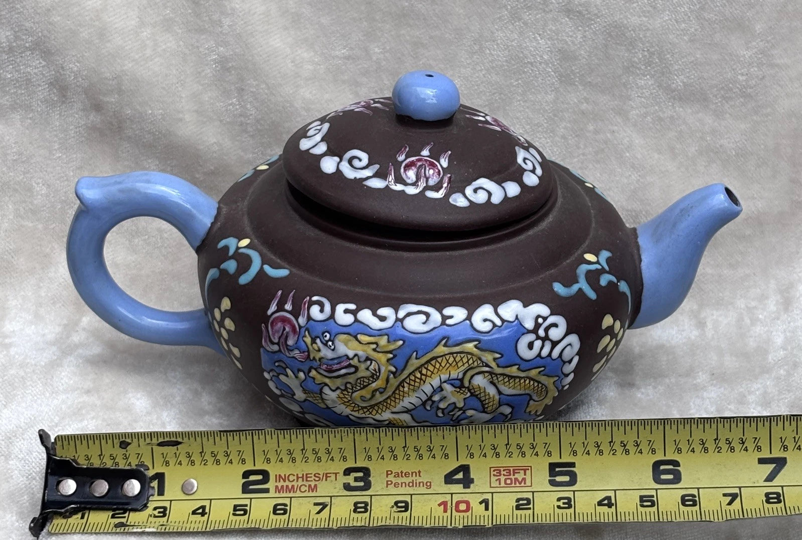 Old Chinese 19th C Enamelled Dragon Yixing Teapot with Seal Mark | eBay