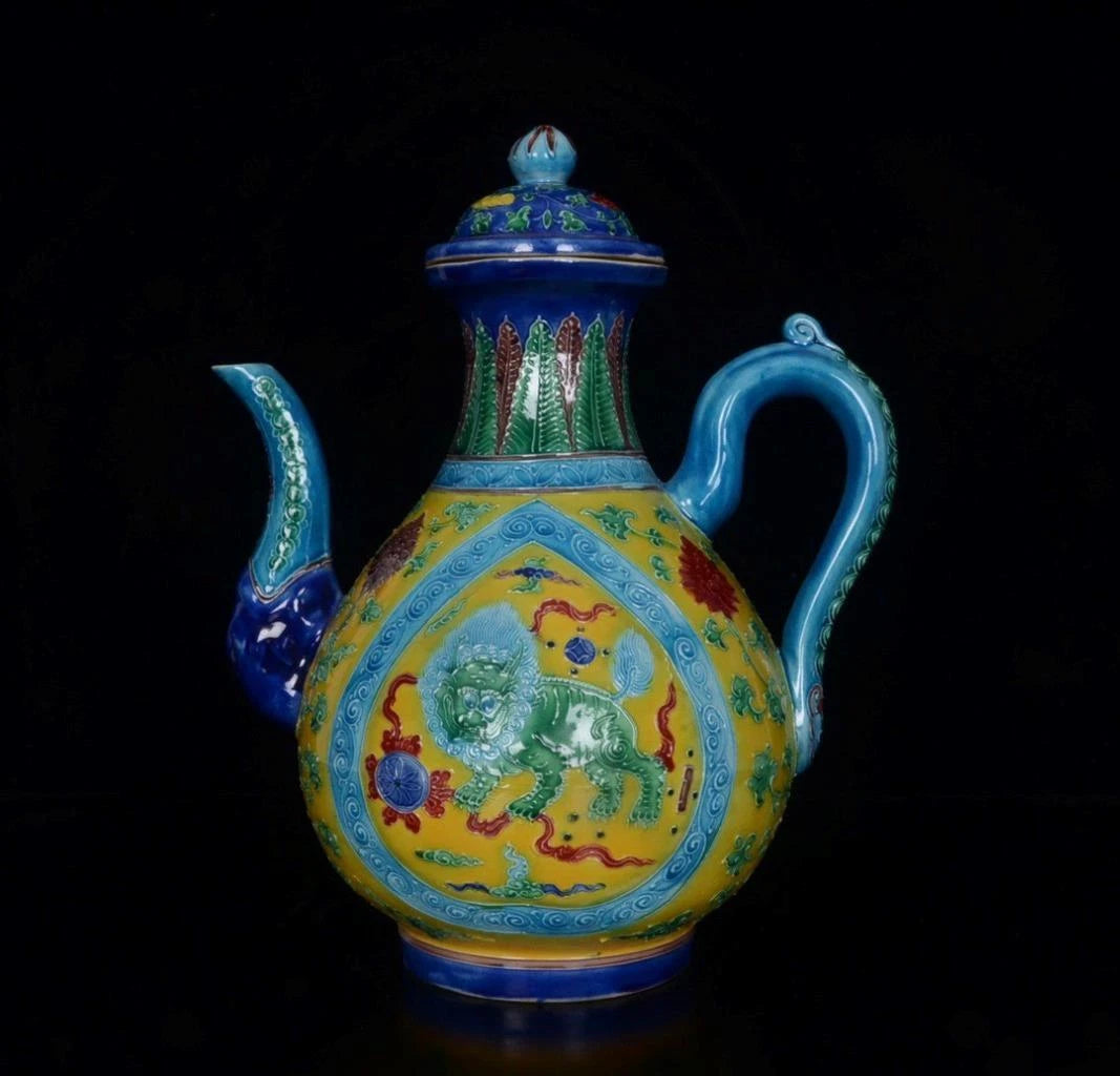 OLD CHINESE COLOUR ENAMEL PORCELAIN TEAPOT YONGLE MARKED ST1169 | eBay