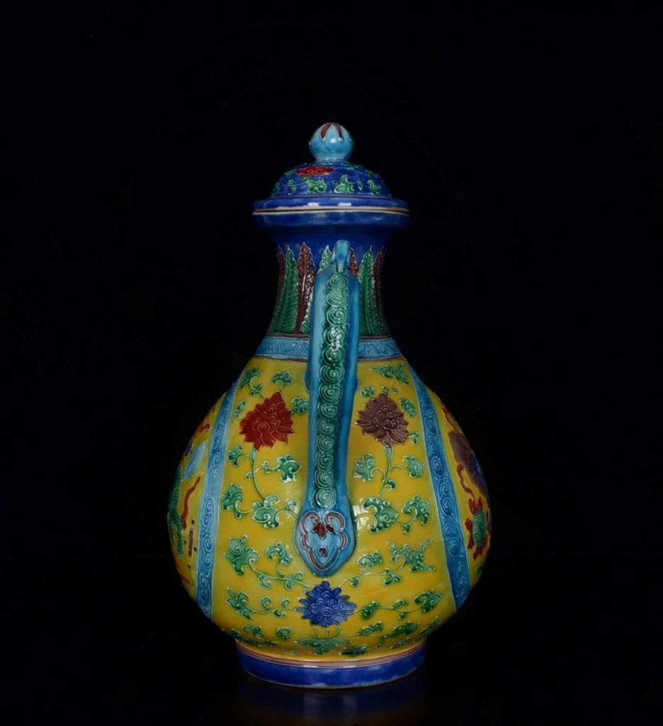 OLD CHINESE COLOUR ENAMEL PORCELAIN TEAPOT YONGLE MARKED ST1169 | eBay
