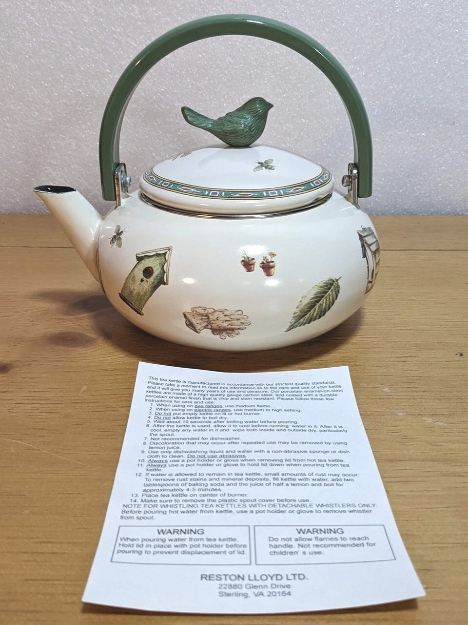 New Pfaltzgraff Naturewood Metal Porcelain Enamel Tea Pot Kettle By Reston Lloyd | eBay