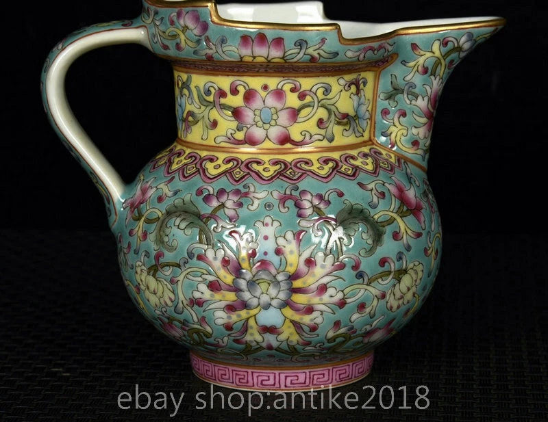 4.8" Old Chinese Yongzheng Marked Colour Enamel Porcelain Flower Mock Teapot Pot | eBay