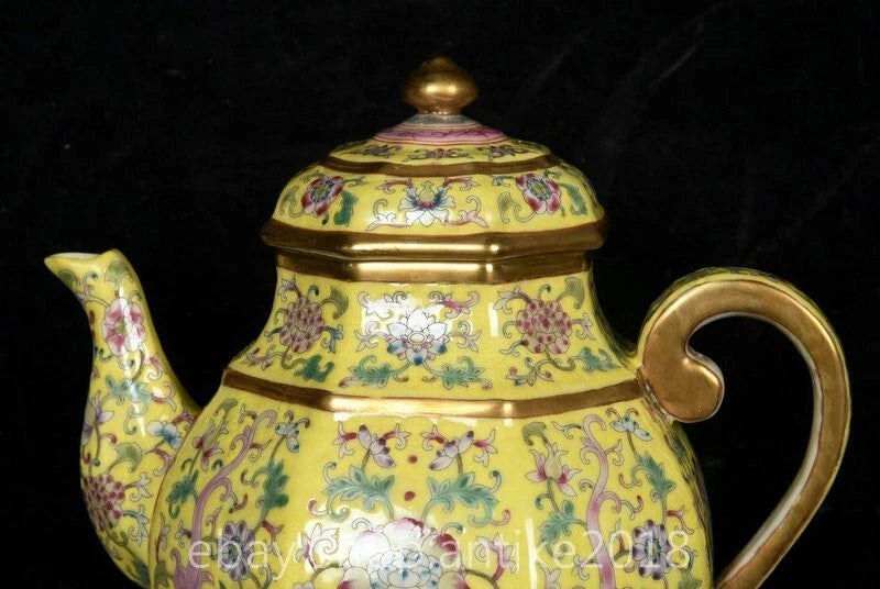 7 " Yongzheng Marked China Colour Enamel Porcelain Gilt Dynasty Flower Teapot | eBay