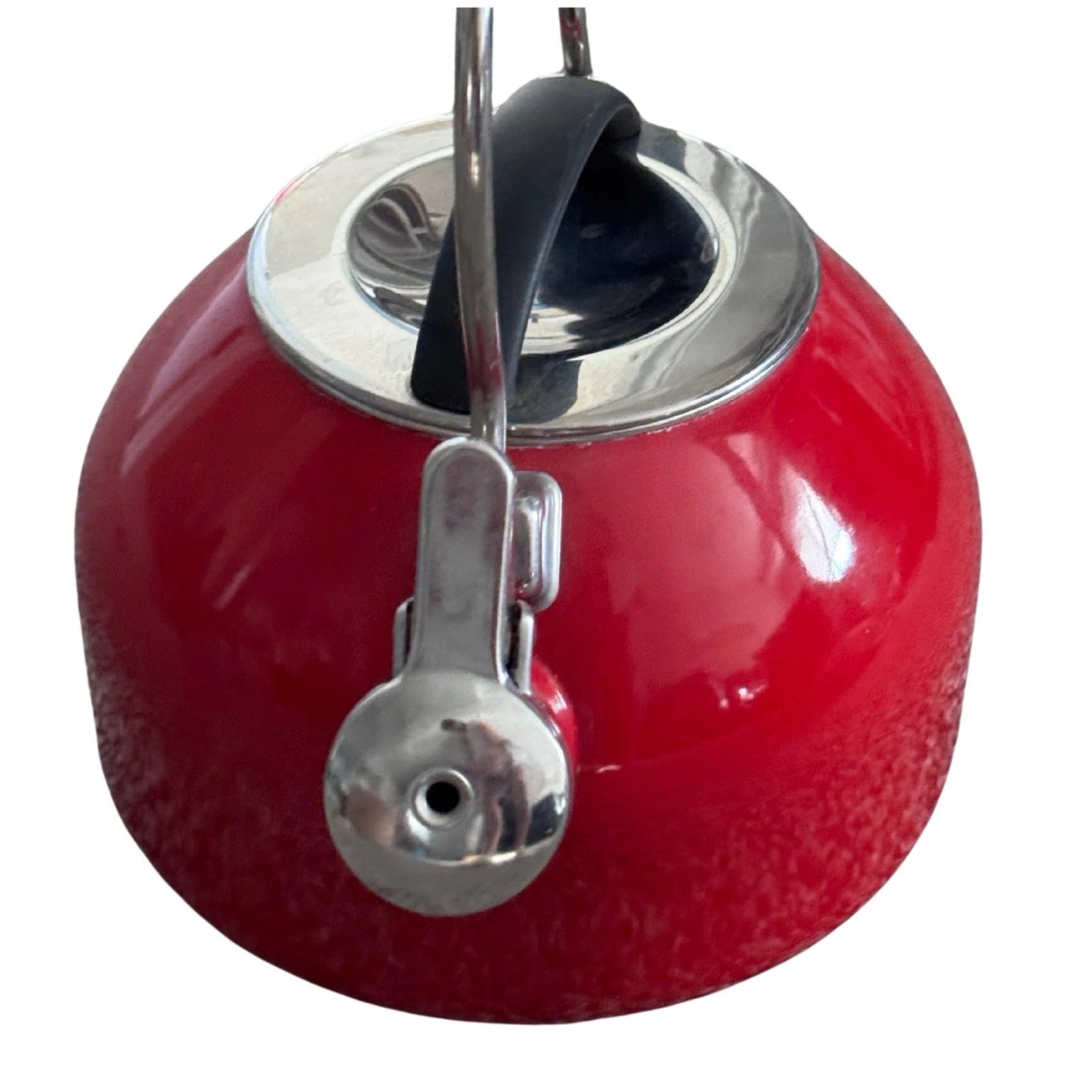 Vintage Red Enamel Whistling Tea Kettle – Retro Kitchen Décor Teapot with Handle | eBay