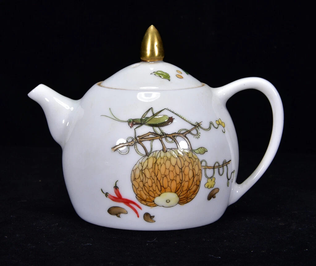 Chinese Enamel Colour Porcelain Hand-paintde Fruit And Vegetable Teapots 27098 | eBay